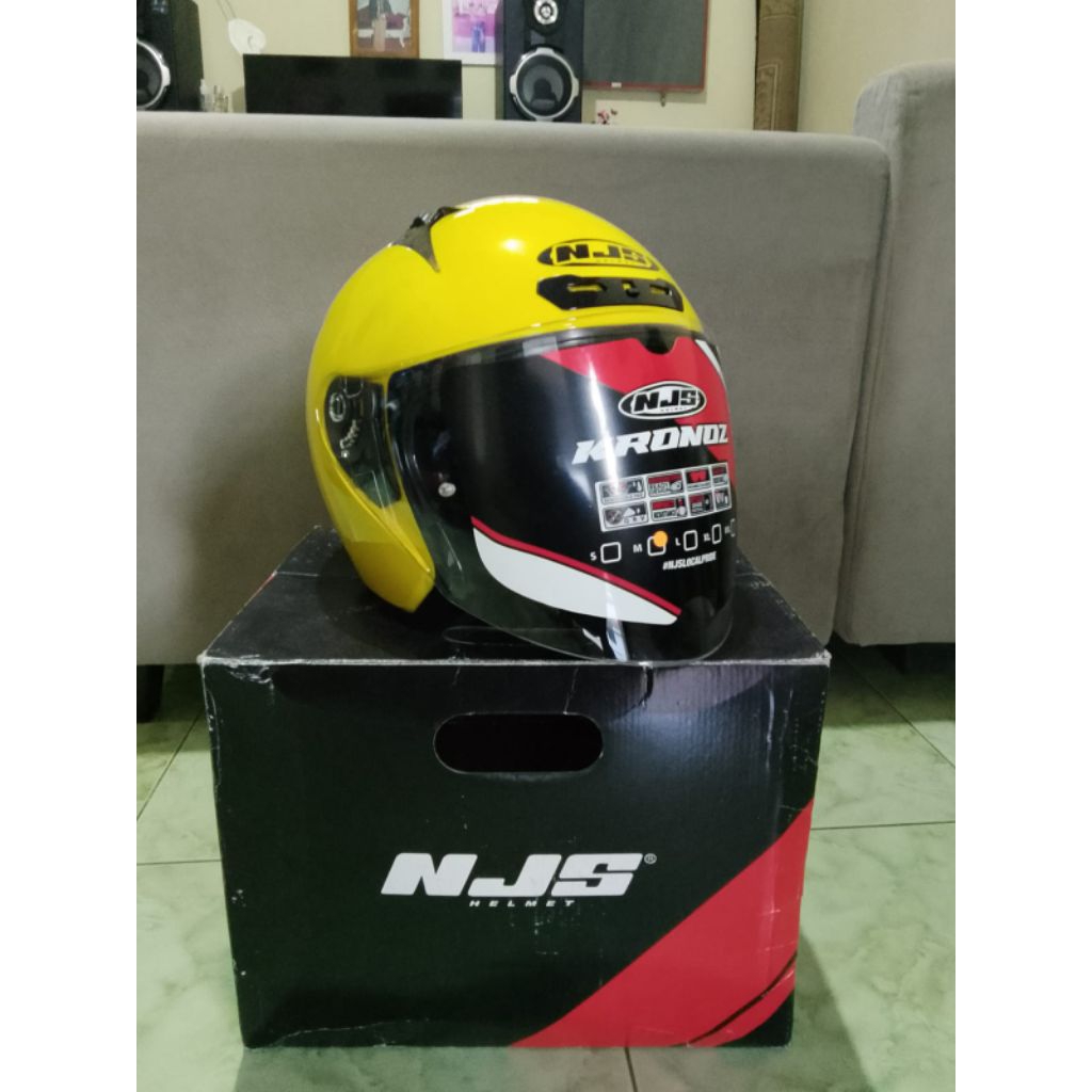 Helm NJS Kronoz Half Face Kuning Second