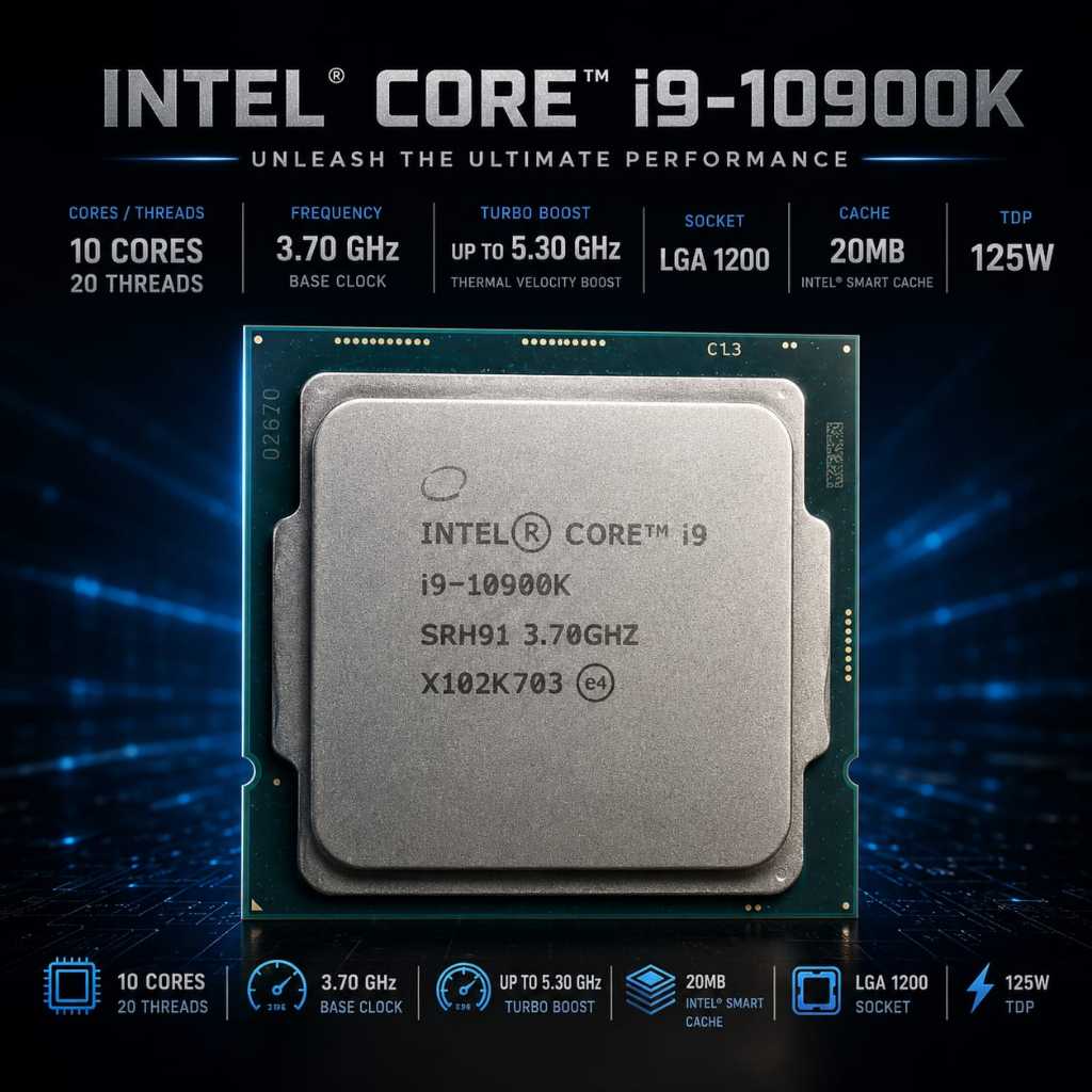 PROCESSOR INTEL CORE I9 10900K TRAY LGA 1200