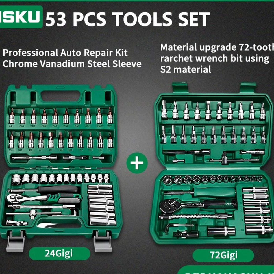 Tekiro Tools - Kunci Sok Set 53 Pcs Tool Kit Set Motor Lengkap Kunci Shock Set Borongan