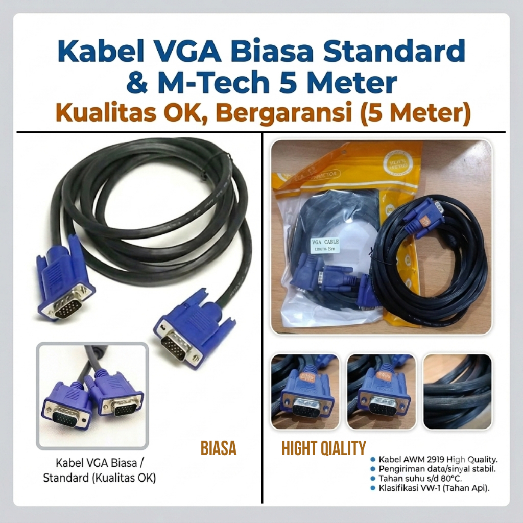 KABEL VGA 5M Kabel VGA monitor VGA PC