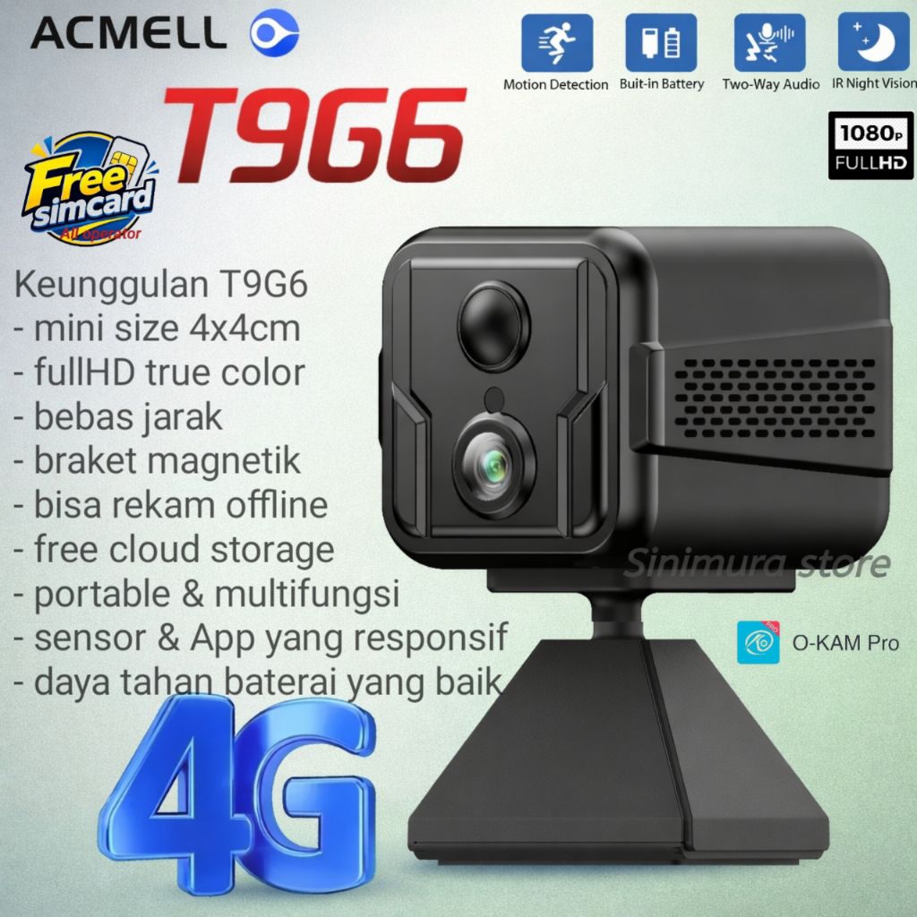 Cctv 4G mini Acmell T9G6 kamera spycam portable FHD