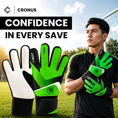 Cronus Sarung Tangan Kiper Goalkeeper Gloves Anti Slip Latex Premium Bola Dewasa Anak Pria Wanita