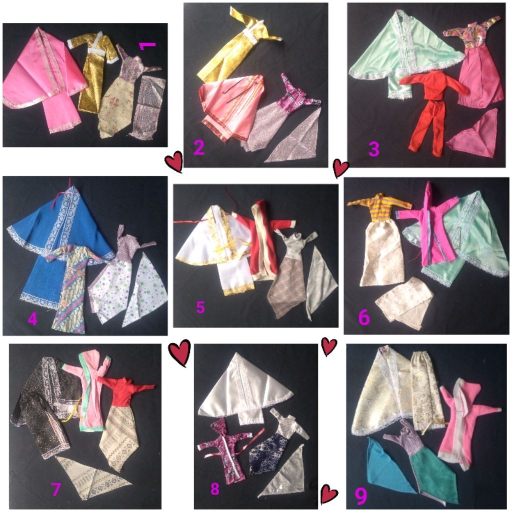 baju boneka barbie set BARU ala muslimah mukena barbie gamis syari barbie kimono