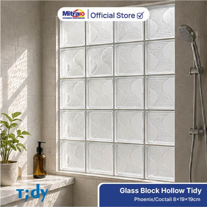 Glass Block Tidy Hollow 8X19X19 Cm Bata Kaca Dinding Estetik - Variasi Motif