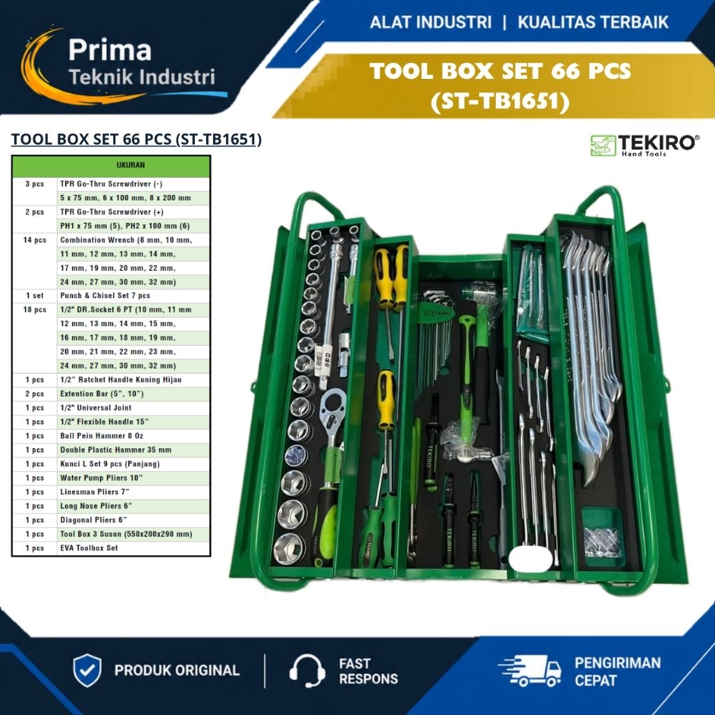 Tekiro Tool Box Set 66Pcs Tool Box Set Tekiro 66Pcs (ST-TB1651)
