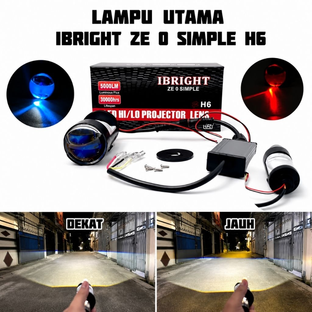IBRIGHT ZE 0 H6 SIMPLE - Lampu Utama Soket H6 Motor