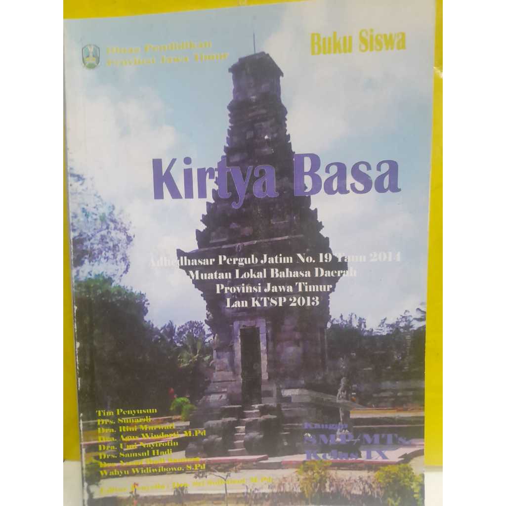 BUKU SISWA KIRTYA BASA BAHASA JAWA UNTUK SMP/MTS KELAS 8