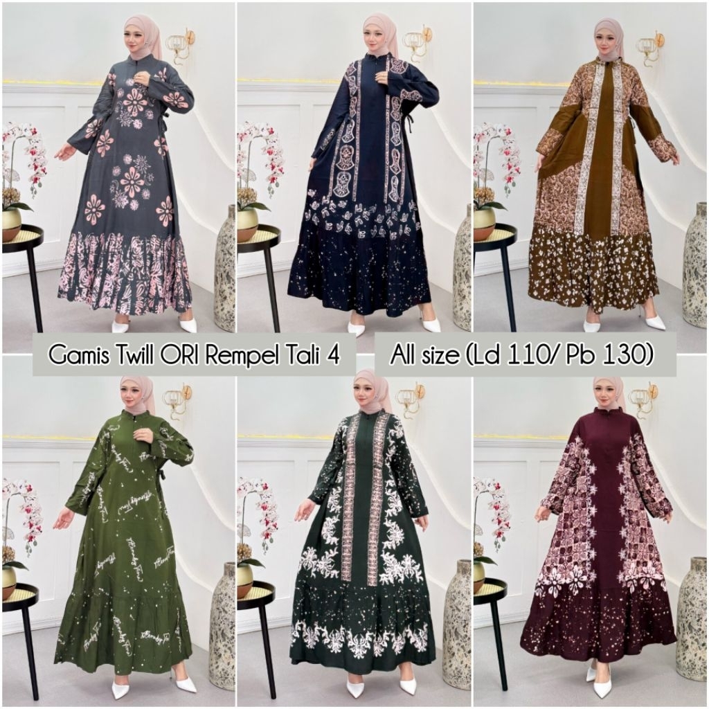 Batik Alena by Tena - Gamis Twill Ori Rempel Bawah Batik Motif Cap Malaman (handmade) Adem Nyaman Mo
