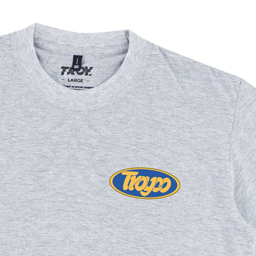 Troy Company T-shirt Grey Misty Overlap - Kaos Pria Lengan Pendek Abu Misty MTD 3661