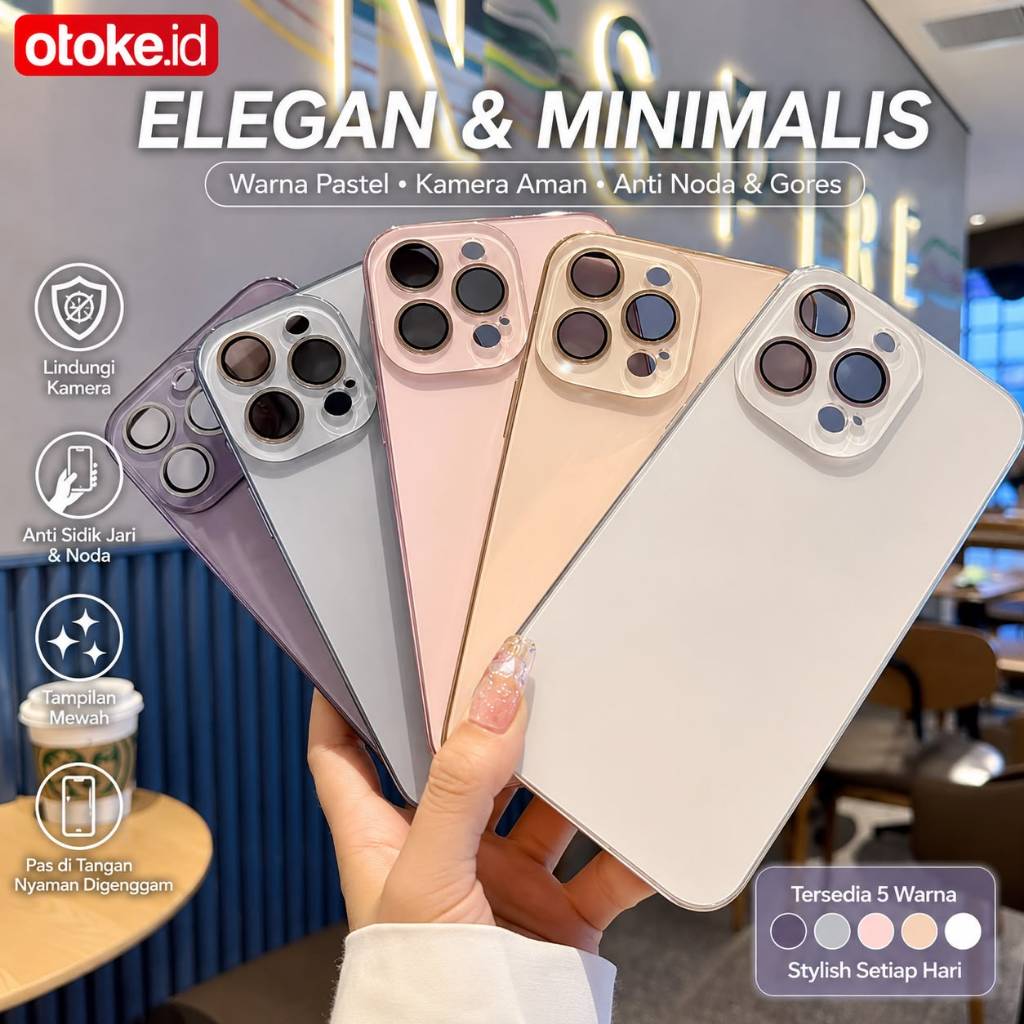 (LOGO + LENS PROTECTION) CASE LENS PROTECTION TITANIUM PREMIUM PRO LUXURY CHROME MATTE IPHONE 11 12 