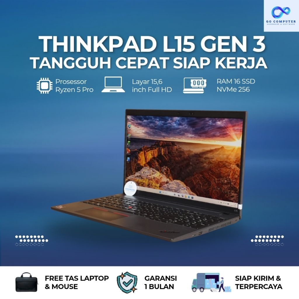 LENOVO THINKPAD L15 GEN3 RYZEN 5 pro 5650U RAM 16 SSD 256 GB