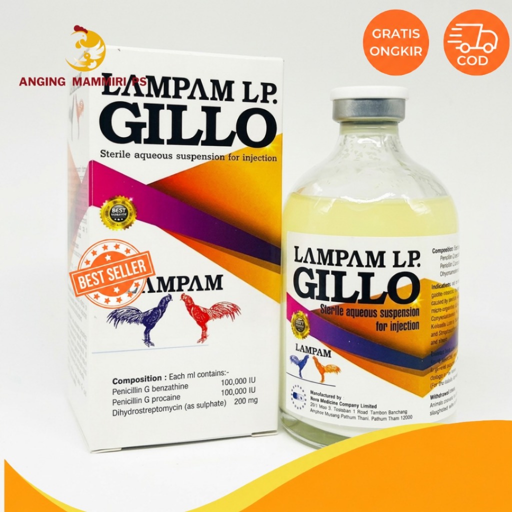 Lampam LP GILLO – Vitamin & Perawatan Ayam Aduan | Nutrisi Ayam Bangkok | Produk Perawatan Ayam Berk