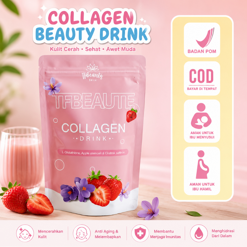 TF BEAUTY Collagen Drink - Suplemen Minuman Mengandung Protein Kolagen Untuk Pencerah Kulit