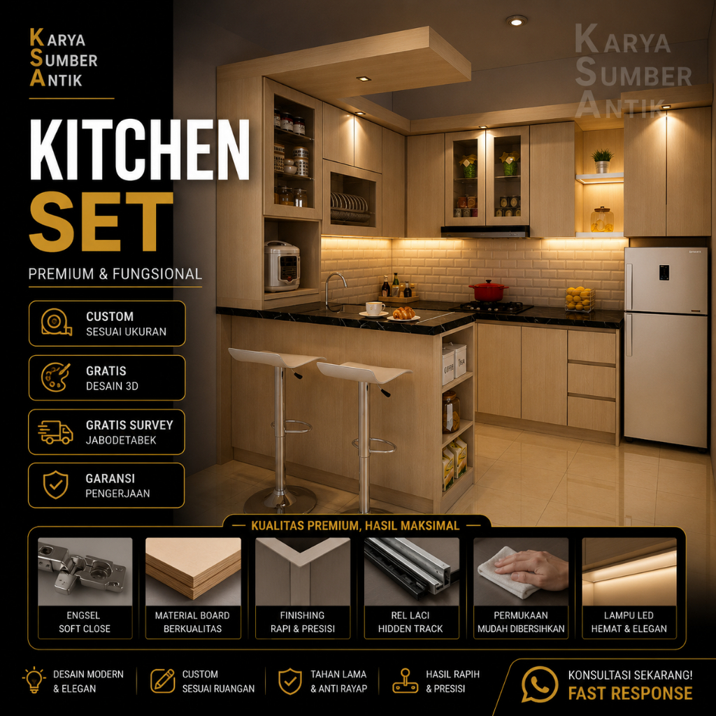 CUSTOM LEMARI DAPUR - JAKARTA SELATAN