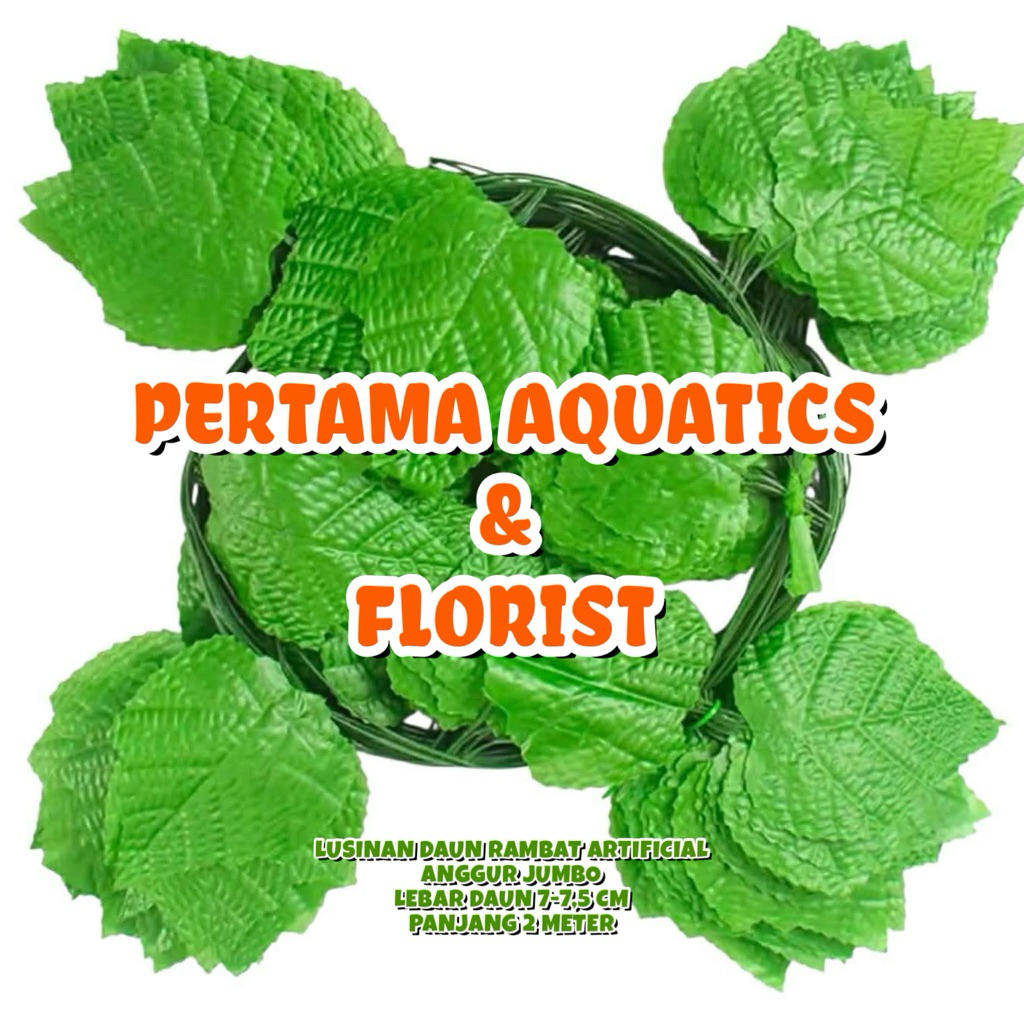 LUSINAN RAMBAT LEBAR DAUN 7-7.5 CM ISI 12 PCS / Daun Rambat Jumbo/ Daun Rambat Plastik/ Daun Rambat 