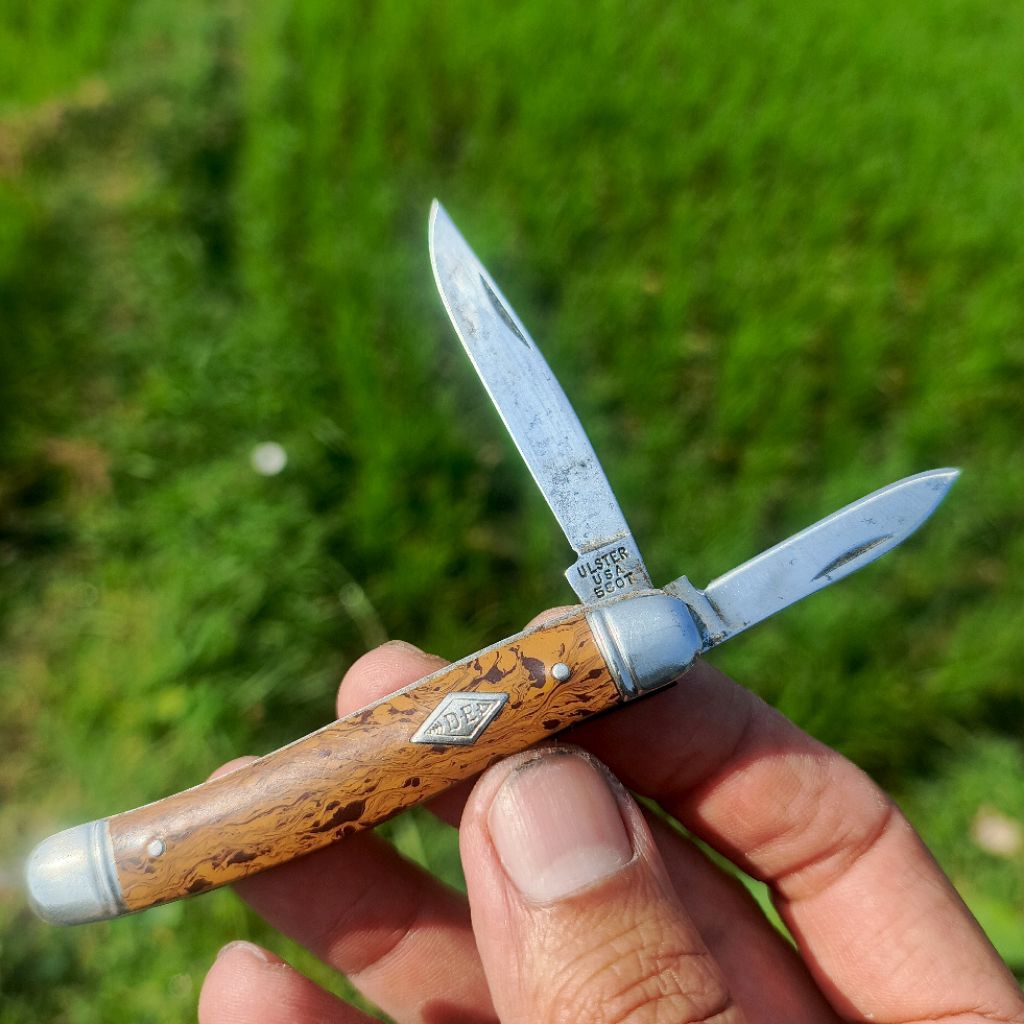 ULSTER 580T Imperial Double blade DE Diamond Edge Schrade old timer made in USA pisau lipat klasik l