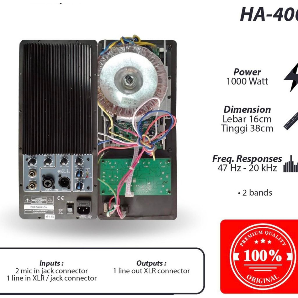 Power Kit Aktif / Mesin Aktif HA-400 Original Uk.Plat : 16x38 -- 1buah Power Kit