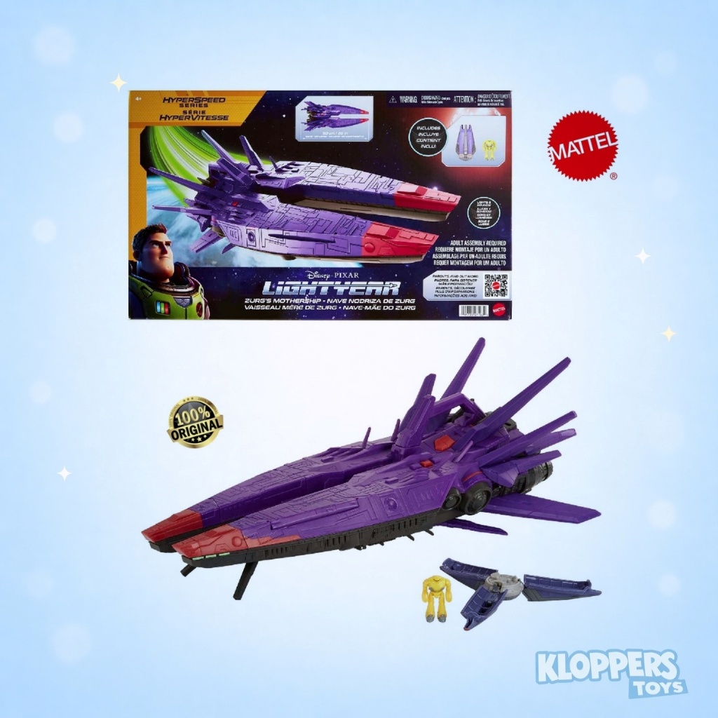 Disney and Pixar Lightyear Hyperspeed Zurg's Mothership Mattel Original - Zurg Spaceship Figure Vehi