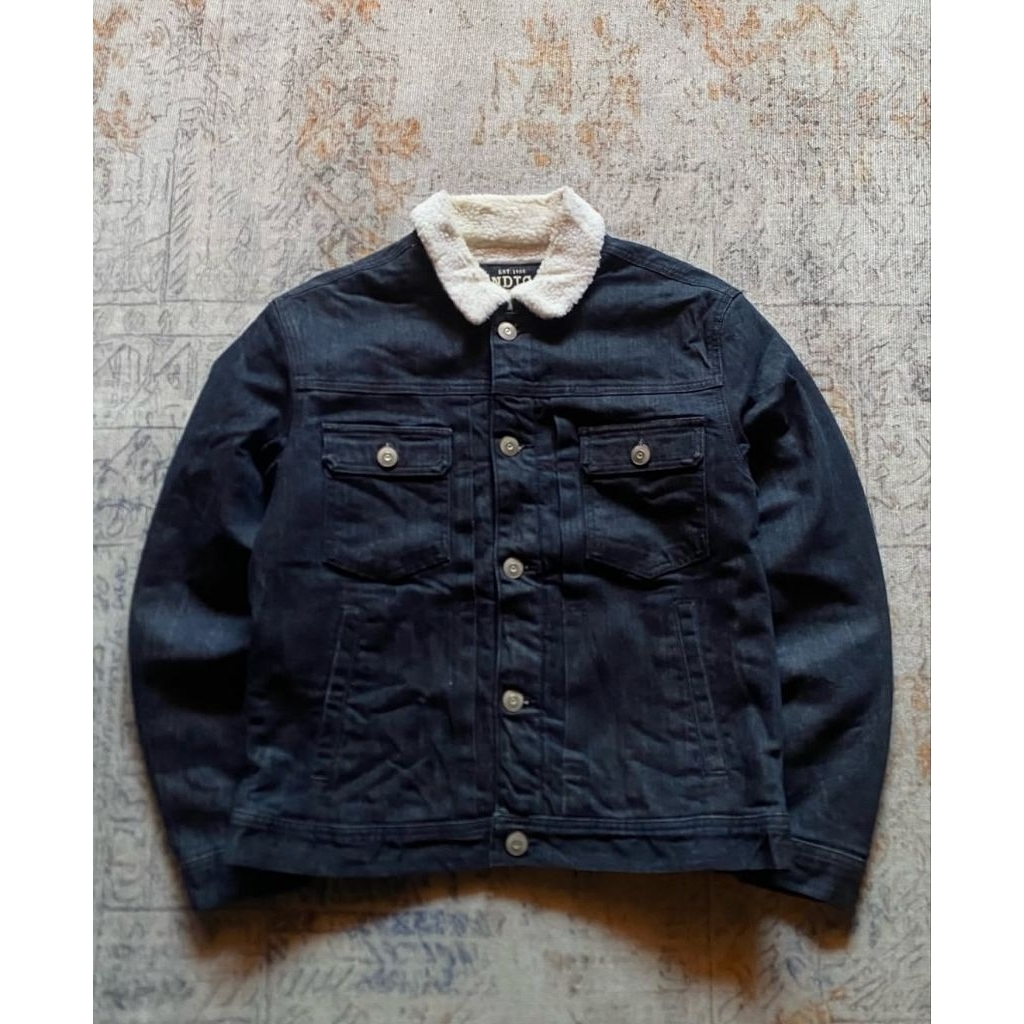 Jaket Jeans Sherpa Indigo Spao