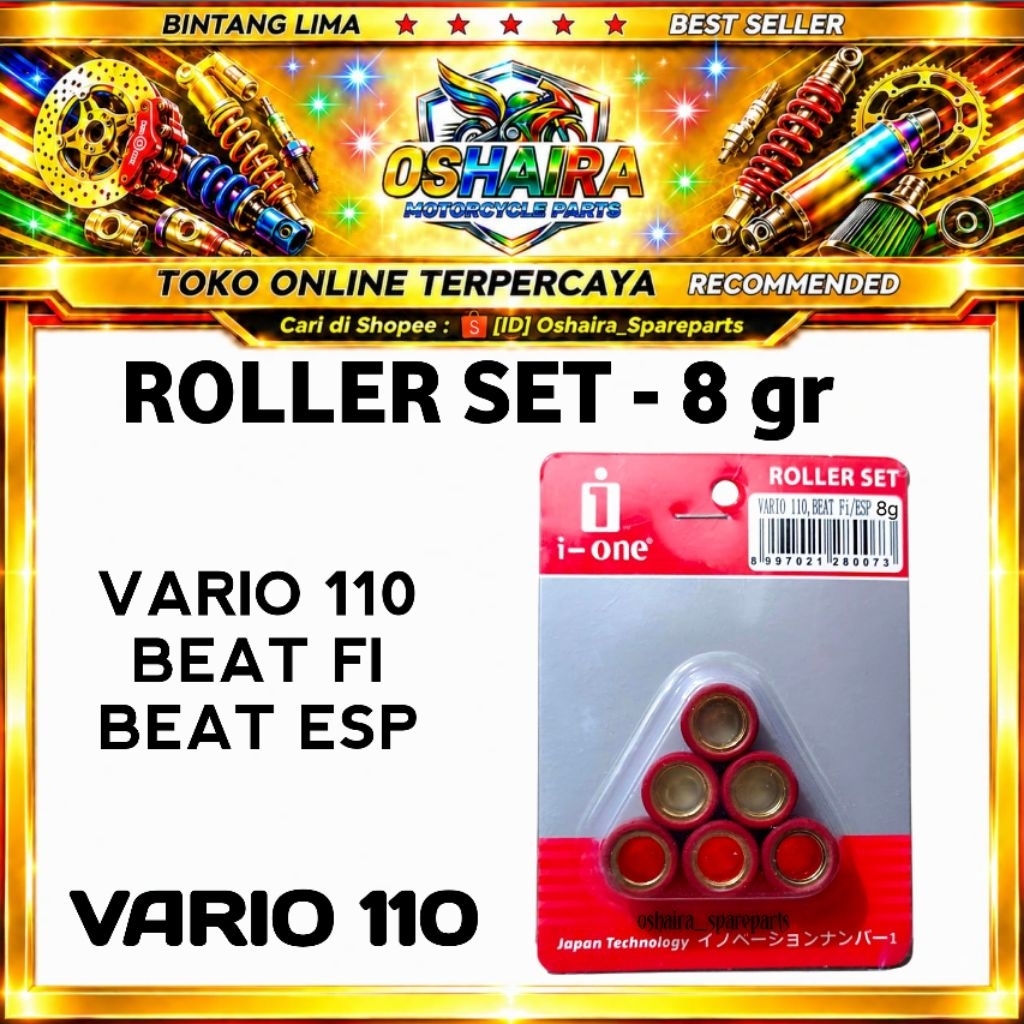 ROLLER i-one (6 Pcs) 8gr / ROLLER SET VARIO 110 / BEAT FI , BEAT ESP ,  ROLLER VARIO 110 ROLLER BEAT