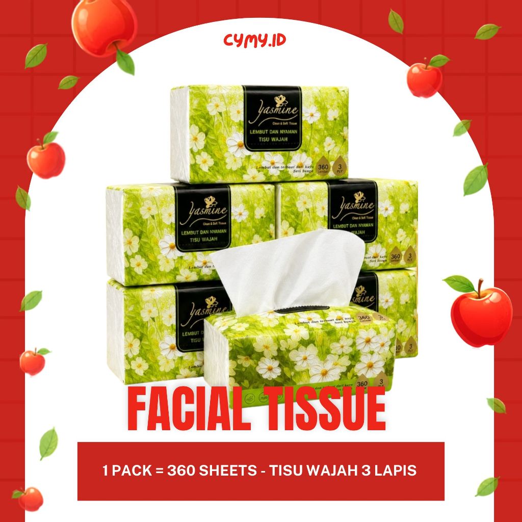 YASMINE Tissue Wajah 1 Pack 360 Sheets Facial Tissue Tisu Wajah Lembut Isi 360 Murah Original Ready 