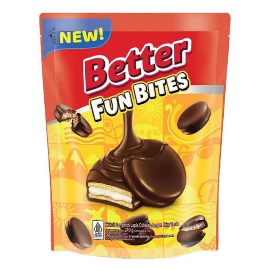 New Better Fun Bites isi 24 pc Biskuit Cokelat Better Mayora