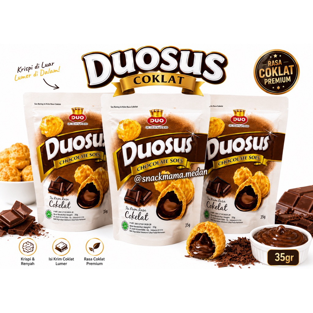 DUOSUS COKLAT 25GR / DUOSUS BLUEBERRY | SOES KERING / SUS COKLAT