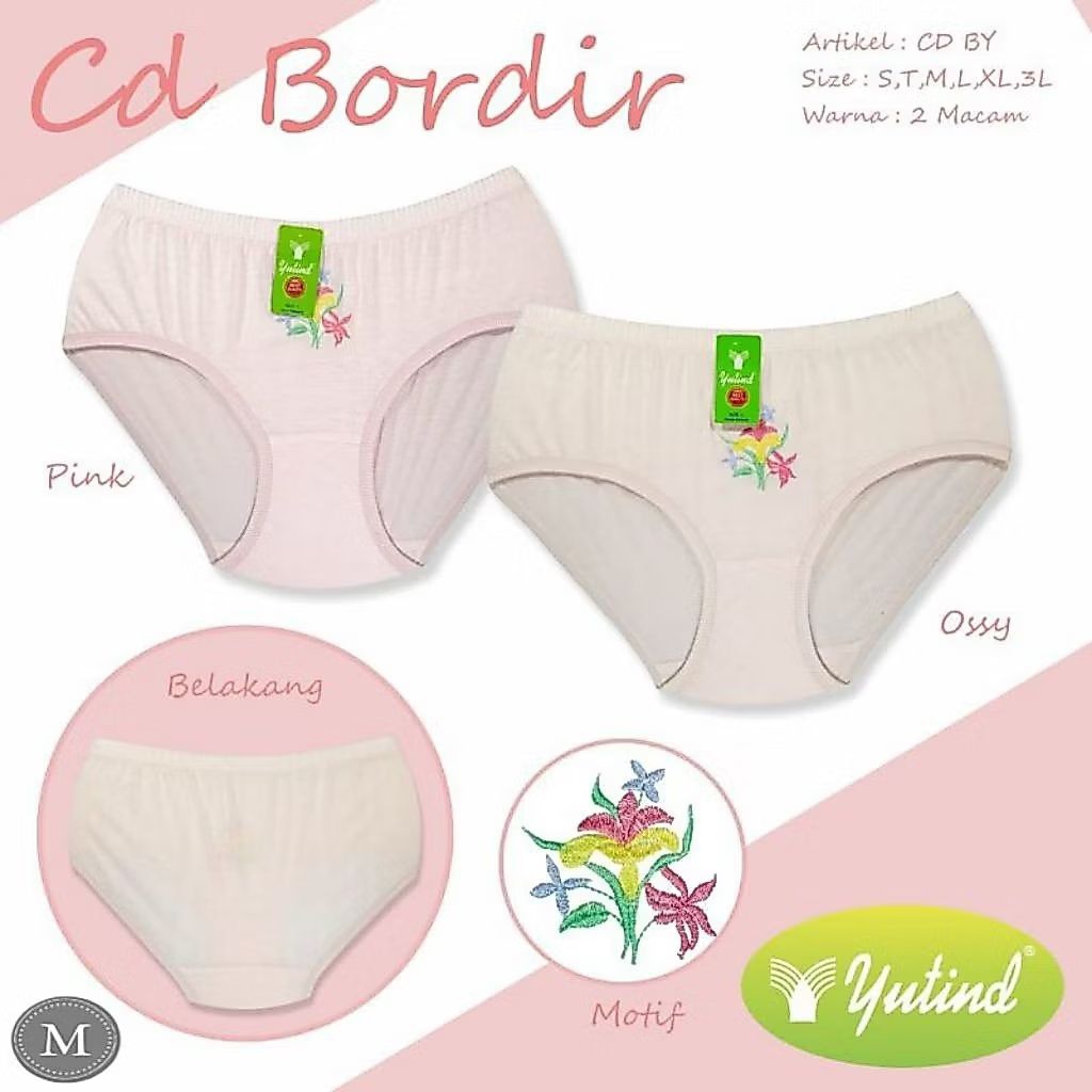(3 PCS) YUTIND BORDIR - CD Wanita Yutind JUMBO UK S, M, T, L, XL, XXL ( PAKET 3PCS ) - YUTIND BORDIR