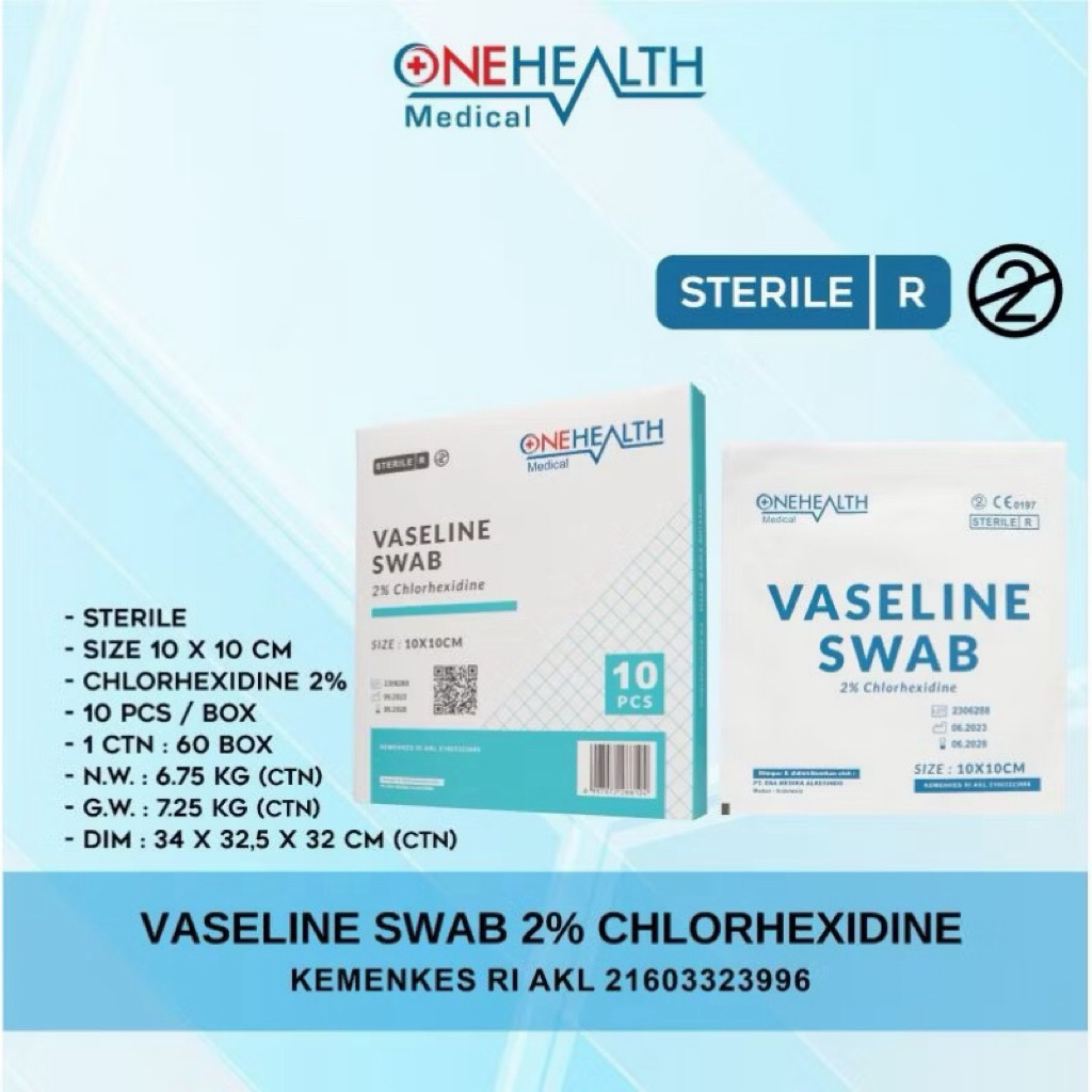 Vaseline Swab / Kasa Antibiotik Penutup Luka 10cmx10cm / Vaseline Swab isi 10x10cm isi 10 pcs / Kasa
