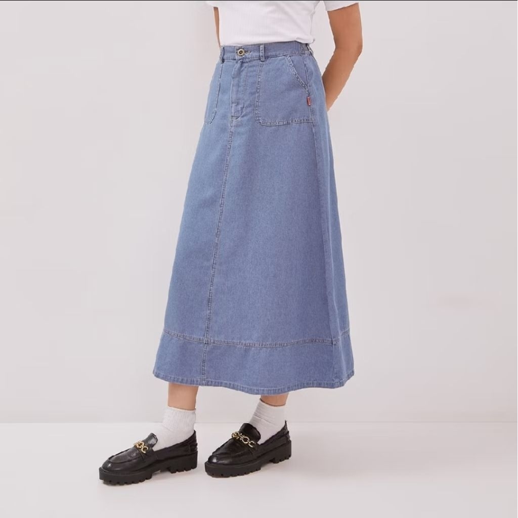DUST - Mauri Blue Denim ( D.21142 ) Rok Jeans Wanita