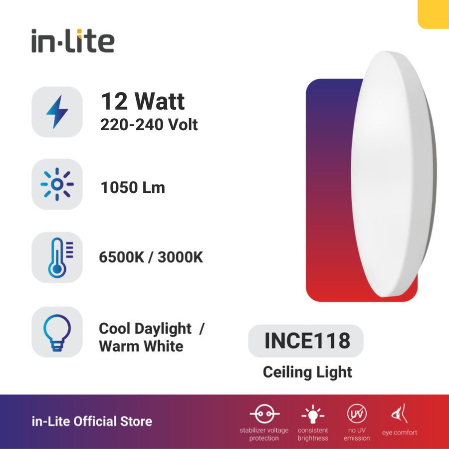 INLITE  Lampu Ceiling Light LED INCE118 - 12 watt Lampu Baret / Ceiling Light / Ceiling Lamp