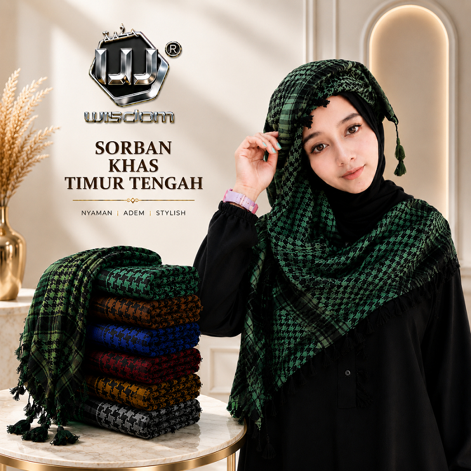 Sorban Wanita Arab Hijab Wanita Palestine Rumbai