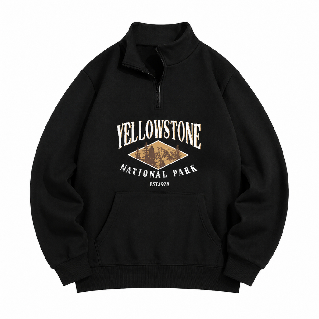 Sweater Half Zip Vintage Unisex Sweater Half Zip Fleece Premium