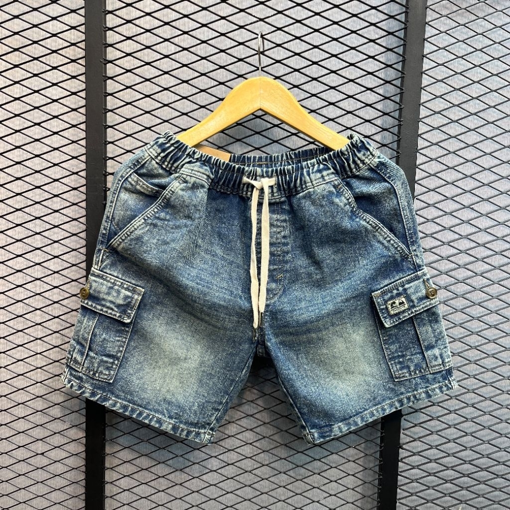 Celana Cargo Pendek Denim Pria Dewasa / Celana Cargo Pendek Jeans Pria