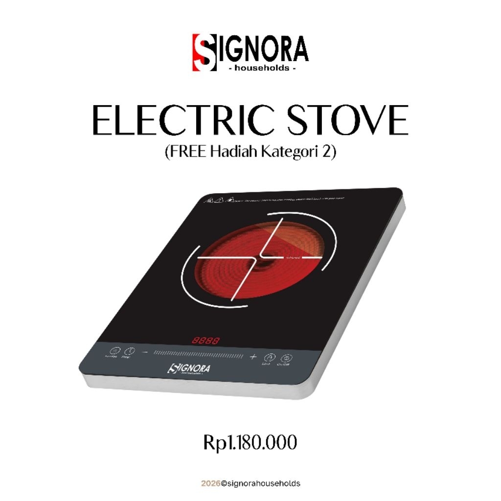 Kompor Listrik Signora / Signora Kompor Listrik / Electric Stove Berhadiah Langsung