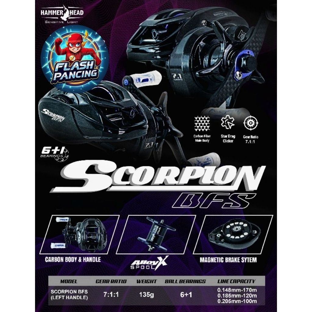 REEL BC HAMMERHEAD SCORPION BFS CARBON - HANDLE KIRI