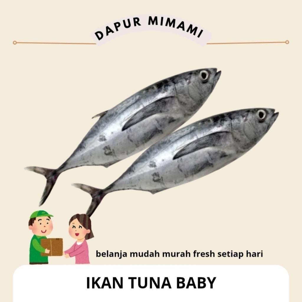 Ikan Baby Tuna Segar / Tuna Kecil Utuh Mentah Fresh / Bahan Masak Mpasi Bayi Goreng Bakar Sup