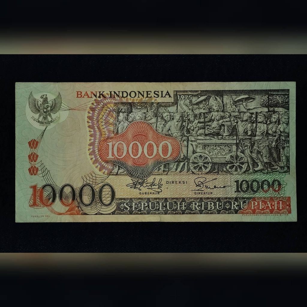 uang kuno 10000 rupiah barong th 1975 original