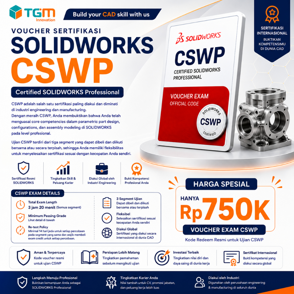 FREE EXAM Sertifikasi SOLIDWORKS CSWP | Certified SOLIDWORKS Professional | Free Exam