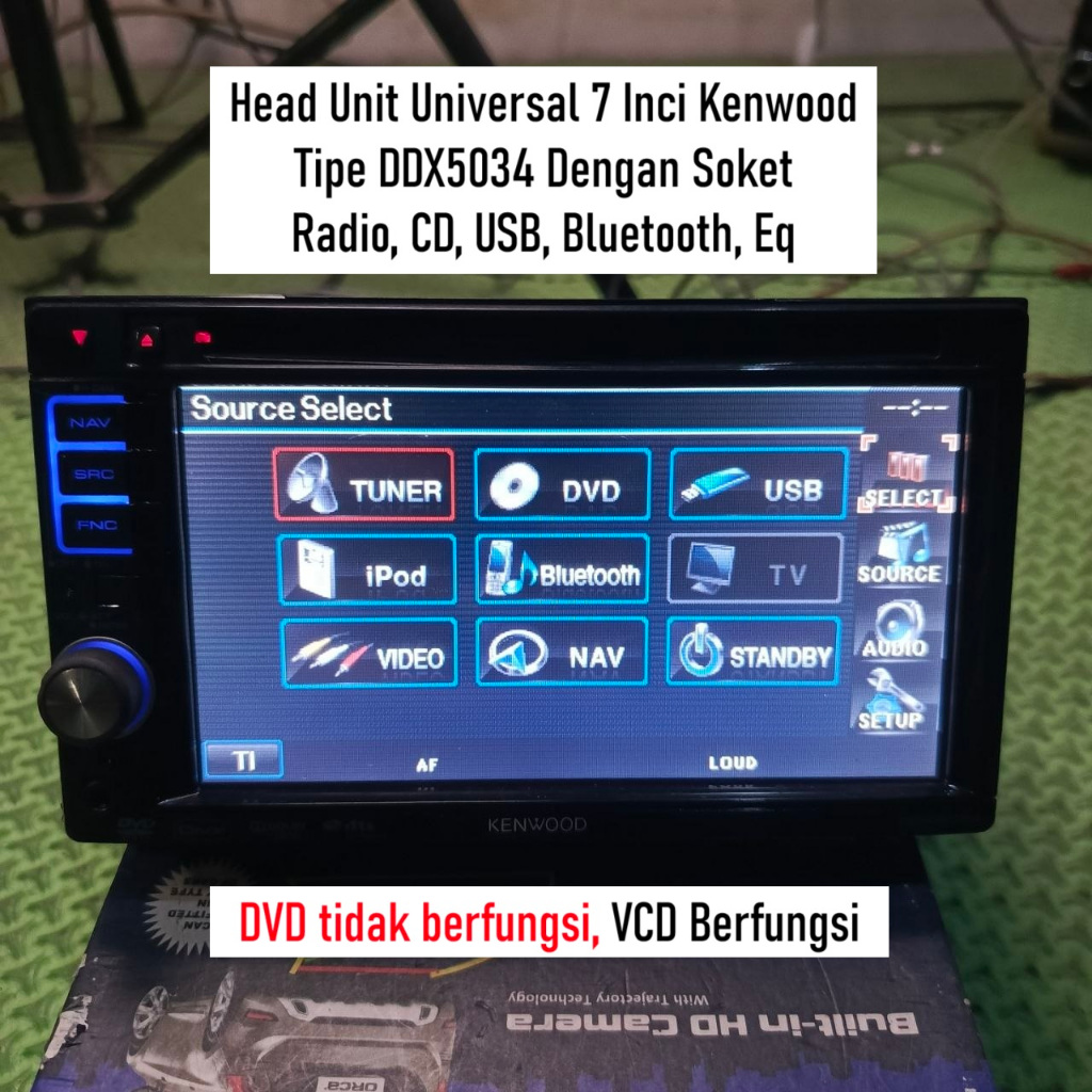 Head Unit Universal 7 inci Radio Mobil Kenwood DDX5034 Dengan Soket | Kondisi Bekas Normal