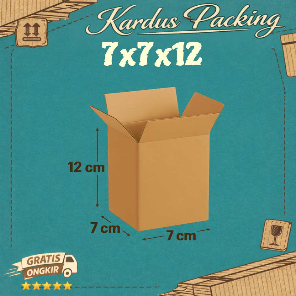 Kardus Polos UK 7x7x12 Karton Box Polos Kardus Packing Dus Kecil Dus Besar Karton Box Packing