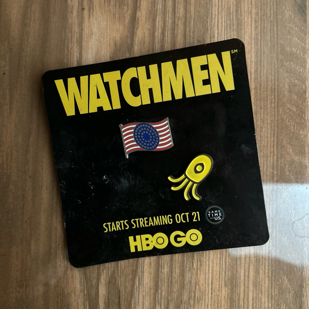 preloved Pin Enamel Watchmen HBO GO Official Promo 2019 (2/3 Pin) Rare