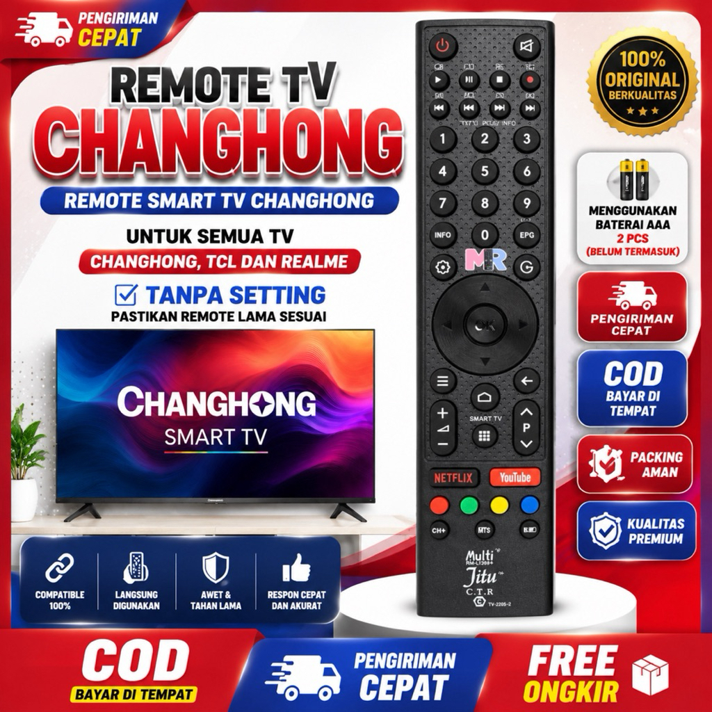REMOT REMOTE TV CHANGHONG SMART TV JITU CHANGHONG