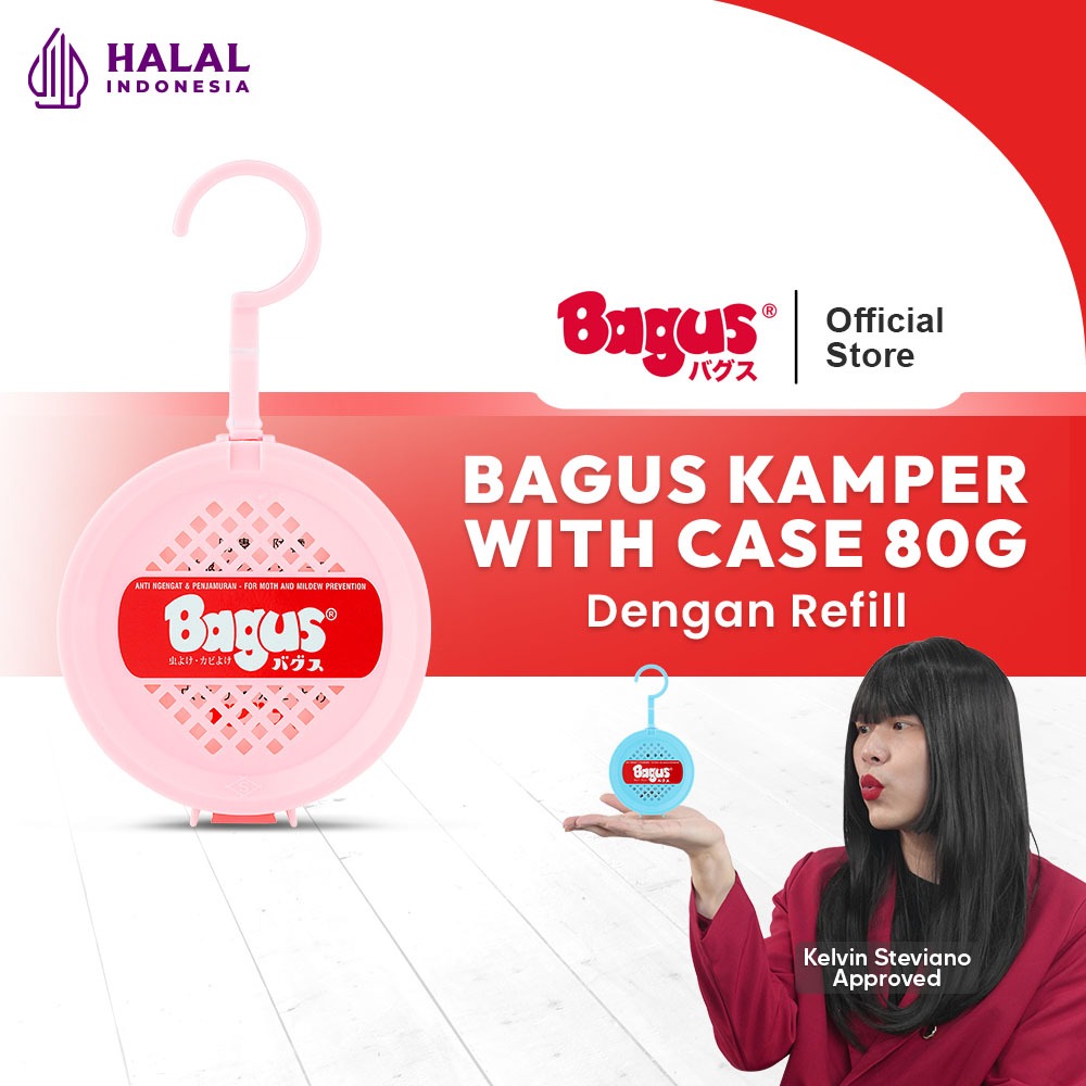 Bagus Kamper With Case 80 g - Mencegah Ngengat dan Penjamuran, Praktis Dapat Digantung - Warna Rando