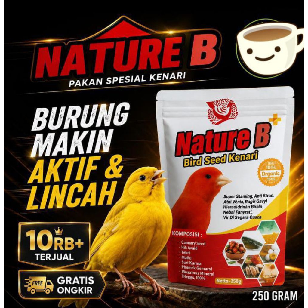 Pakan Burung Kenari Gacor Kualitas Premium - Pakan Harian Kenari - Pakan Burung Kenari Macet Bunyi -