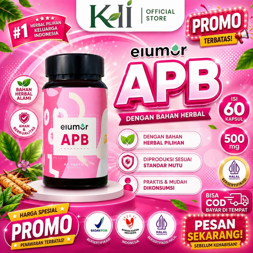 60 Kapsul Elumor APB Suplemen Herbal untuk Membantu Mengecilkan Perut BPOM