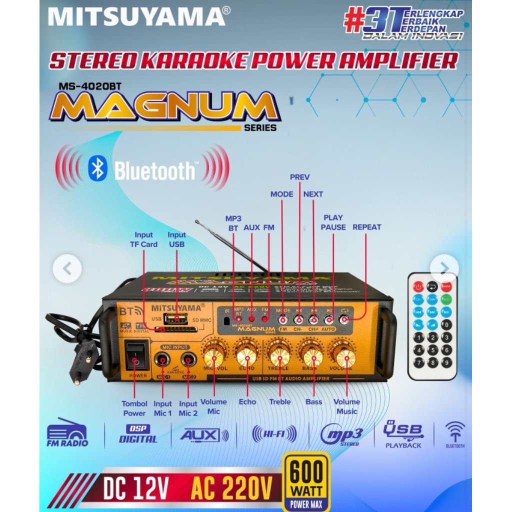 POWER AMPLIFIER MITSUYAMA MS-4020BT MAGNUM SERIES