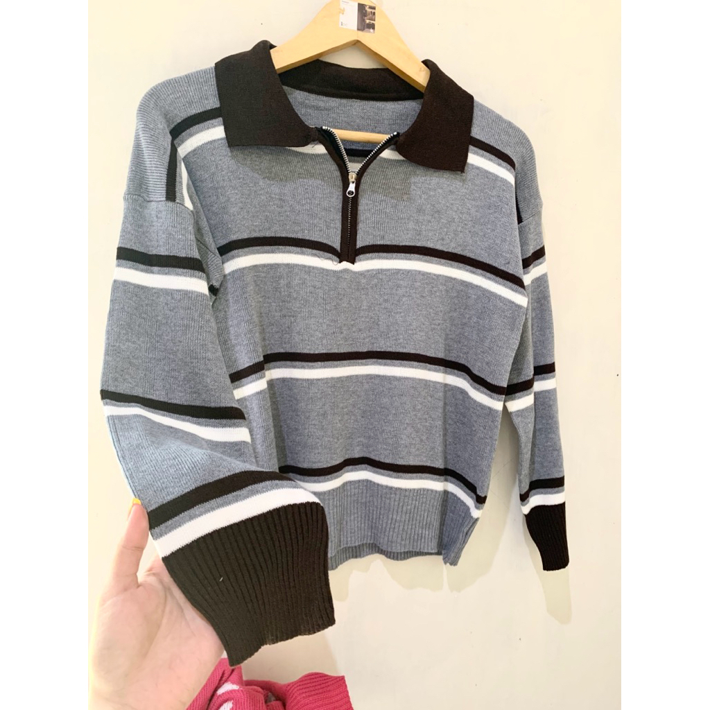 Half Ziper Knit Sweeter