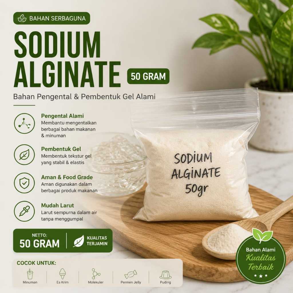 Sodium Alginate 50gr / Alginat / Sodium Alginate Food Grade