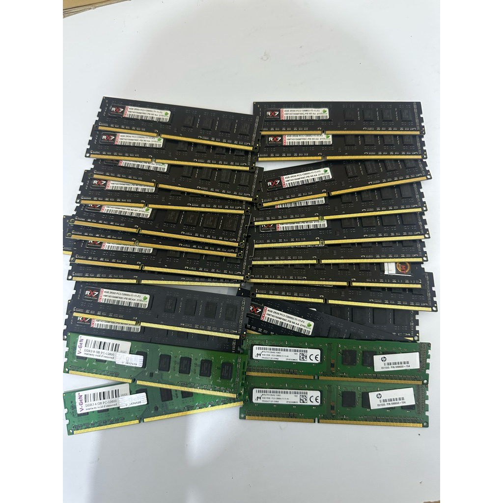 ram pc ddr3 4gb dan 8gb merek rx7,samsung,micron,vgen,copotan unit normal test siap pakai